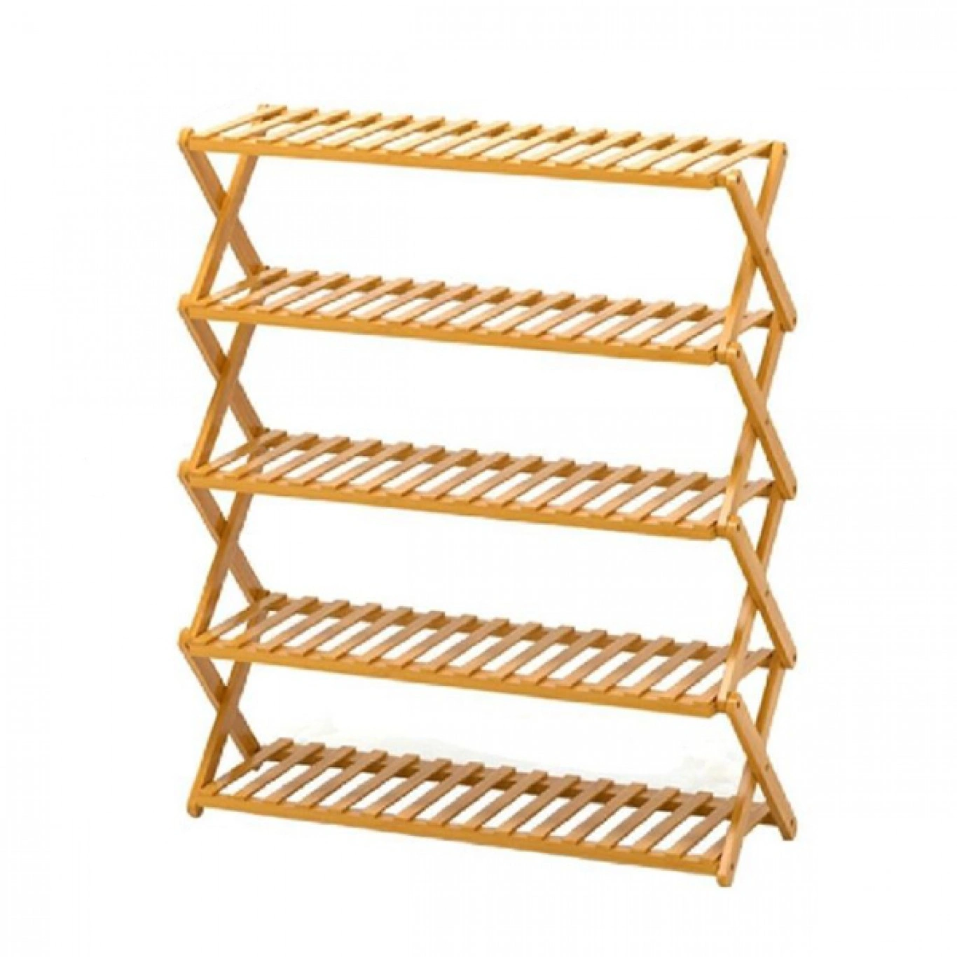 Ξύλινη Bamboo Aναδιπλούμενη Παπουτσοθήκη 5 Επιπέδων 70x89x25 cm Ξύλινη Bamboo Aναδιπλούμενη Παπουτσοθήκη 5 Επιπέδων 70x89x25 cm