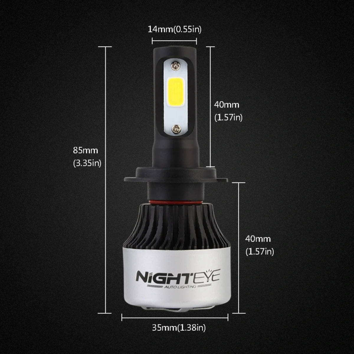 2x Nighteye Λαμπτήρες LED Φώτα Πορείας 12/24V H7 2x36W 6500k IP68 Α315 S2 9000Lm