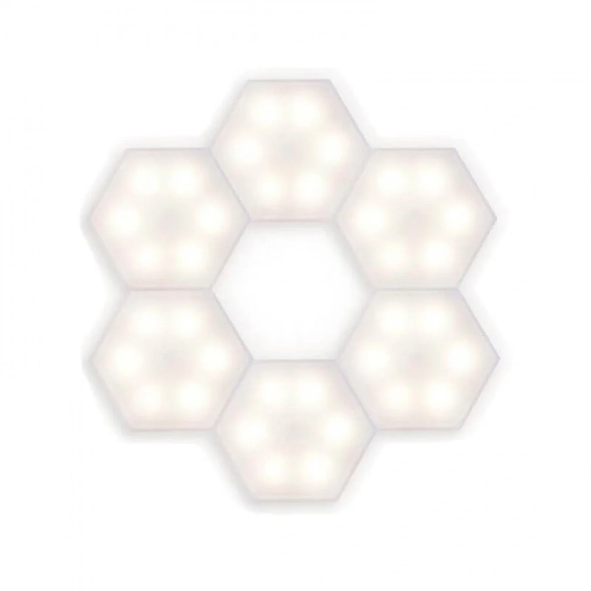 Hex On Εξαγωνικά Επιτοίχια Αυτοκόλλητα Φωτιστικά - Διακοσμητικά RGB LED Αφής με Τηλεχειριστήριο & Ρύθμιση Έντασης Φωτεινότητας 6τμχ.