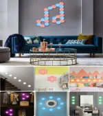 Hex On Εξαγωνικά Επιτοίχια Αυτοκόλλητα Φωτιστικά - Διακοσμητικά RGB LED Αφής με Τηλεχειριστήριο & Ρύθμιση Έντασης Φωτεινότητας 6τμχ.