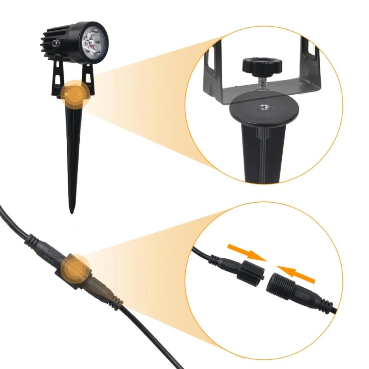 LED Αδιάβροχα Ηλιακά Σποτ με Πάσσαλους Θερμού Λευκού Φωτισμού 3000Κ 4τμχ