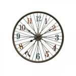 Vintage Σιδερένιο Ρολόι Τοίχου Ρόδα Ποδηλάτου 60x60x5 cm