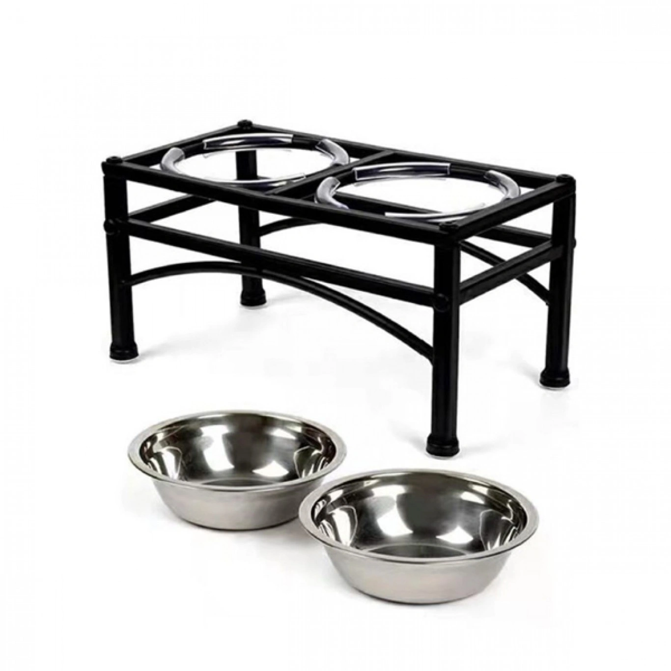 Ανοξείδωτο Μπολ Φαγητού & Νερού για Σκύλο με Βάση σε Ασημί Xρώμα 2 Θέσεων 2.5 lt 26 cm Ανοξείδωτο Μπολ Φαγητού & Νερού για Σκύλο με Βάση σε Ασημί Xρώμα 2 Θέσεων 2.5 lt 26 cm