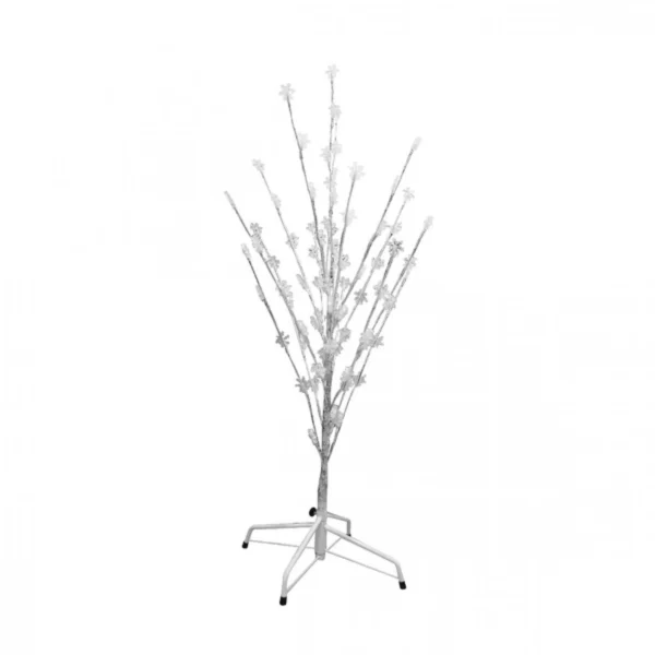 Διακοσμητικό Χριστουγεννιάτικο Φωτιζόμενο Δέντρο 120cm με Λουλούδια & Θερμό LED Φωτισμό