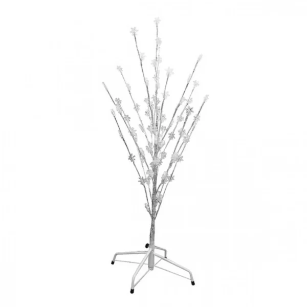 Διακοσμητικό Χριστουγεννιάτικο Φωτιζόμενο Δέντρο 120cm με Λουλούδια & Ψυχρό LED Φωτισμό