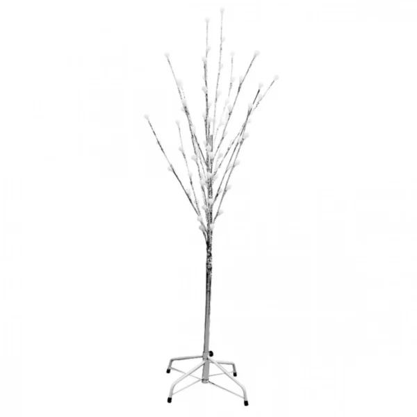 Διακοσμητικό Χριστουγεννιάτικο Φωτιζόμενο Δέντρο 120cm με Μπάλες & Θερμό LED Φωτισμό