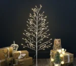 Εντυπωσιακό Τεχνητό Χριστουγεννιάτικο Φωτιζόμενο Δέντρο 150εκ με Λευκά - Χιονισμένα Κλαδιά & Θερμό Led Φωτισμό