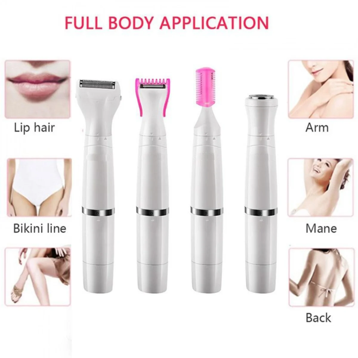 Επαναφορτιζόμενη Ξυριστική Μηχανή 4 σε 1 USB Lady Shaver Beauty Kit