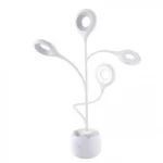 Επαναφορτιζόμενη Εύκαμπτη Λάμπα με Μανταλάκι Στήριξης,Πολυλειτουργική Θήκη για Στυλό και Μπαταρία 1200mAh Arrango AT79726 Λευκό