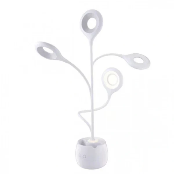 Επαναφορτιζόμενη Εύκαμπτη Λάμπα με Μανταλάκι Στήριξης,Πολυλειτουργική Θήκη για Στυλό και Μπαταρία 1200mAh Arrango AT79726 Λευκό