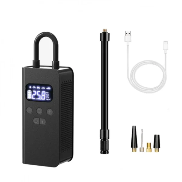 Επαναφορτιζόμενο Ηλεκτρικό Κομπρεσέρ Αέρα - Power Bank - Φακός 4 σε 1 150PSI BJ-0012 με Ψηφιακή Οθόνη Φορητό - Smart Portable Wireless Air Pump - Power Bank - Light