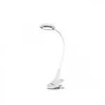 Επαναφορτιζόμενο Φωτιστικό Γραφείου Led Λευκό με Κλιπ/Μανταλάκι Στήριξης 3W AT79499