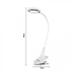 Επαναφορτιζόμενο Φωτιστικό Γραφείου Led Λευκό με Κλιπ/Μανταλάκι Στήριξης 3W AT79499