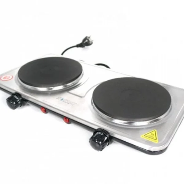 Επιτραπέζια Διπλή Εστία Εμαγιέ - Ηλεκτρικό Μάτι 2 Θέσεων Sokany Γκρι