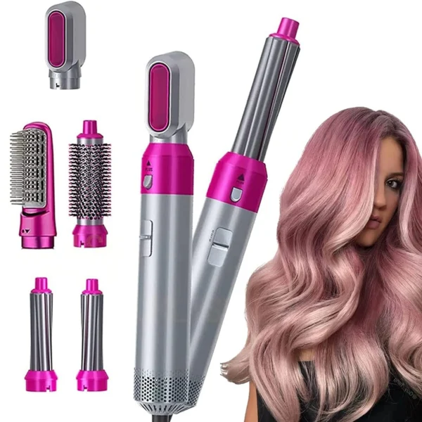 Ηλεκτρικό 5 σε 1 Πιστολάκι Σεσουάρ - Βούρτσα & Μπουκλιέρα 1000W με 3 Ρυθμίσεις Θερμοκρασίας