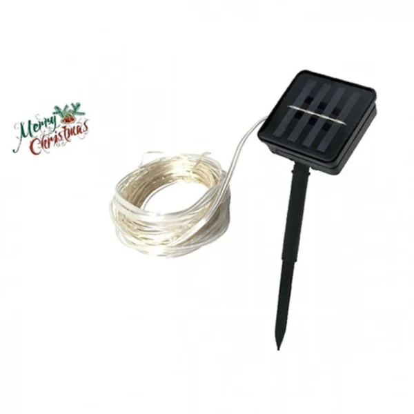 Ηλιακά Χριστουγεννιάτικα Λαμπάκια με 100LED Αδιάβροχο IP44, Θερμό Λευκό και 8 Προγράμματα Arrango AN76804