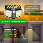 Ηλιακό Φωτιστικό Τοίχου με Αισθητήρα Κίνησης & Φωτοκύτταρο 1W 102 LED LF-1728A