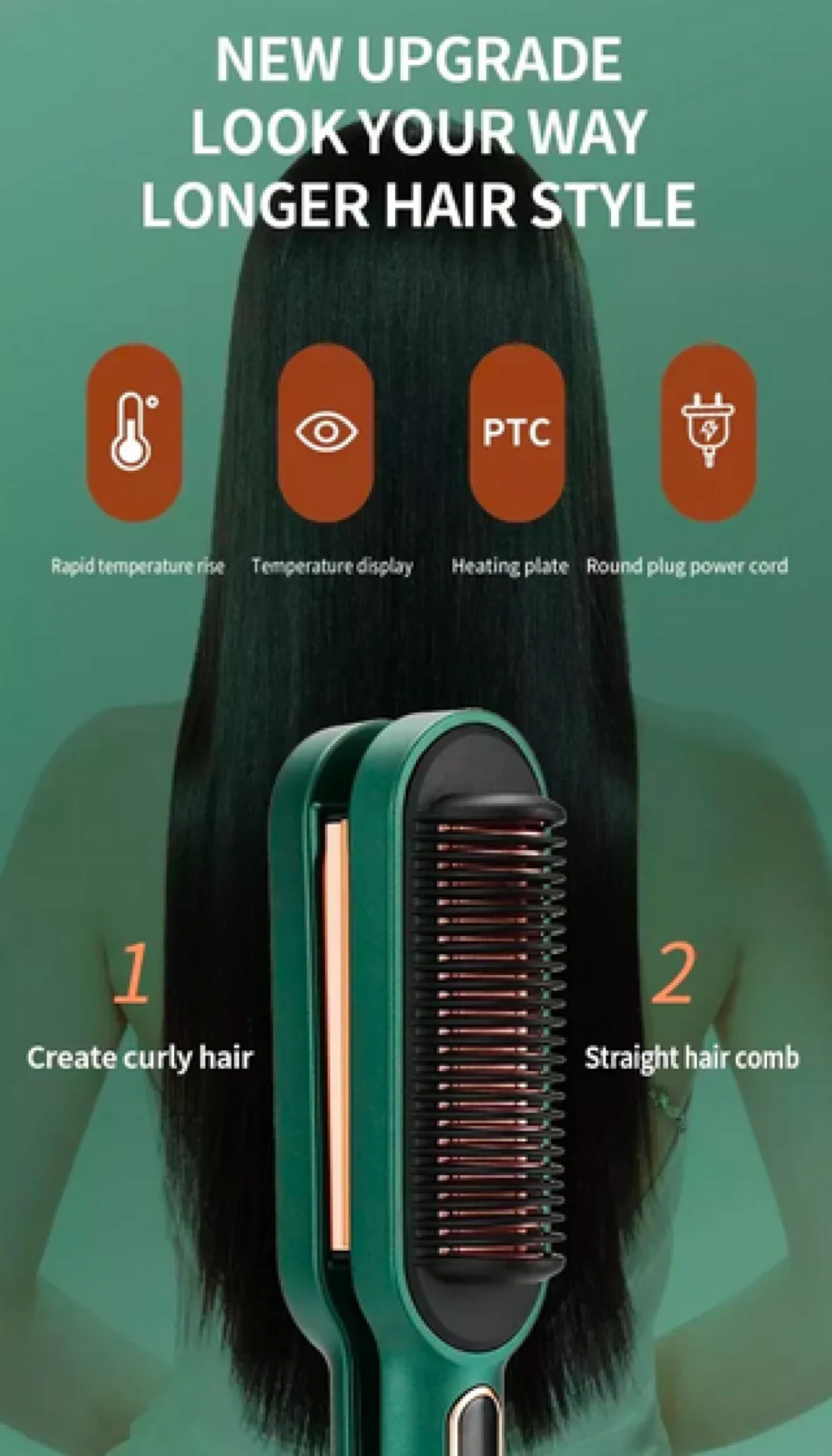 Επαγγελματικό Ισιωτικό Σίδερο/Πρέσα Μαλλιών με Κεραμικές Πλάκες Τουρμαλίνης - Kemei KM-1024