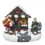 Κεραμικό Χριστουγεννιάτικο Διακοσμητικό με Φώς και Μουσική - Το Κατάστημα Δώρων του Αγιου Βασίλη - 15.5x14x14εκ