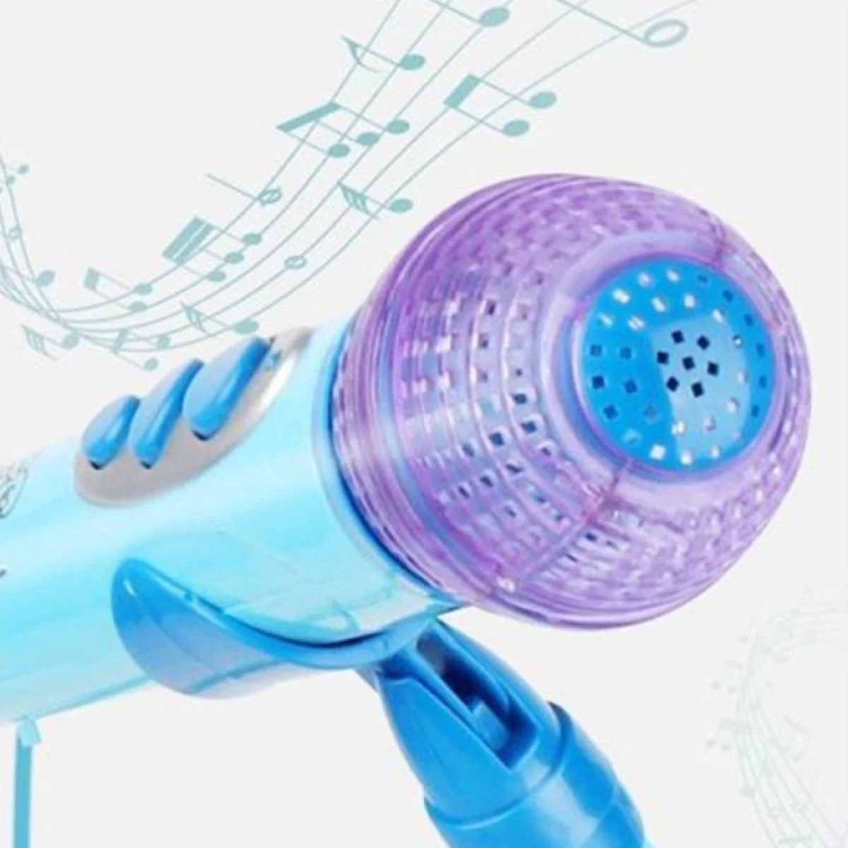 Μουσικό Παιχνίδι Καραόκε Μπλέ με Βάση και Πολύχρωμο Φωτισμό