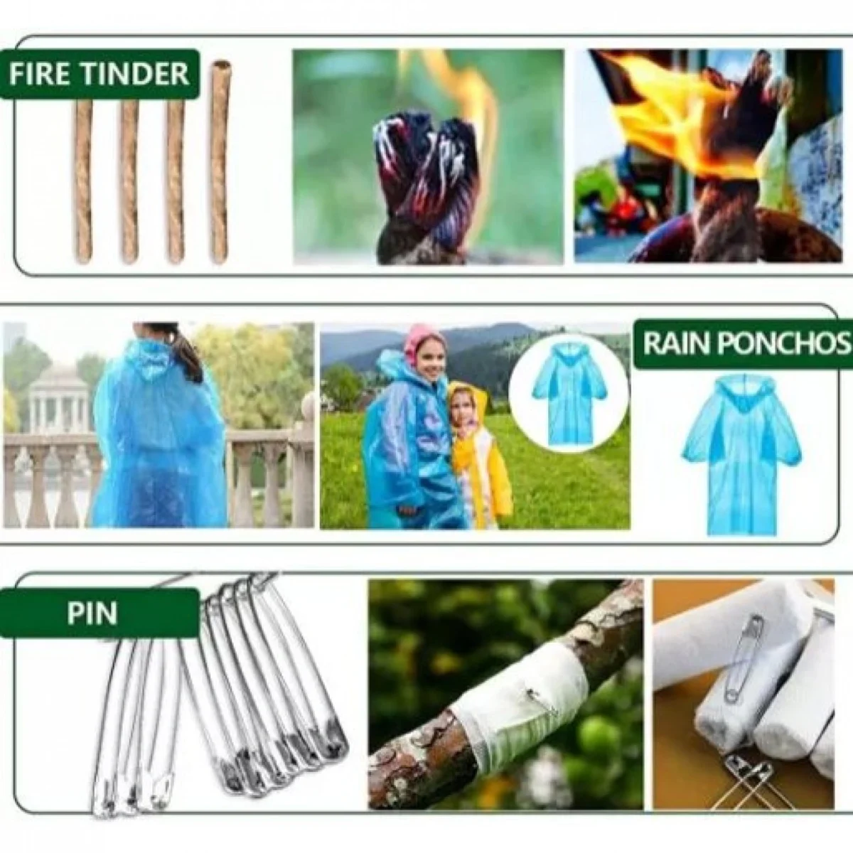 Πλήρες Κιτ Έκτακτης Ανάγκης 36 σε 1 με Εργαλεία Επιβίωσης, Ιατρικές Προμήθειες, Κατάλυμα & Θερμική Κουβέρτα Outdoor - Camping