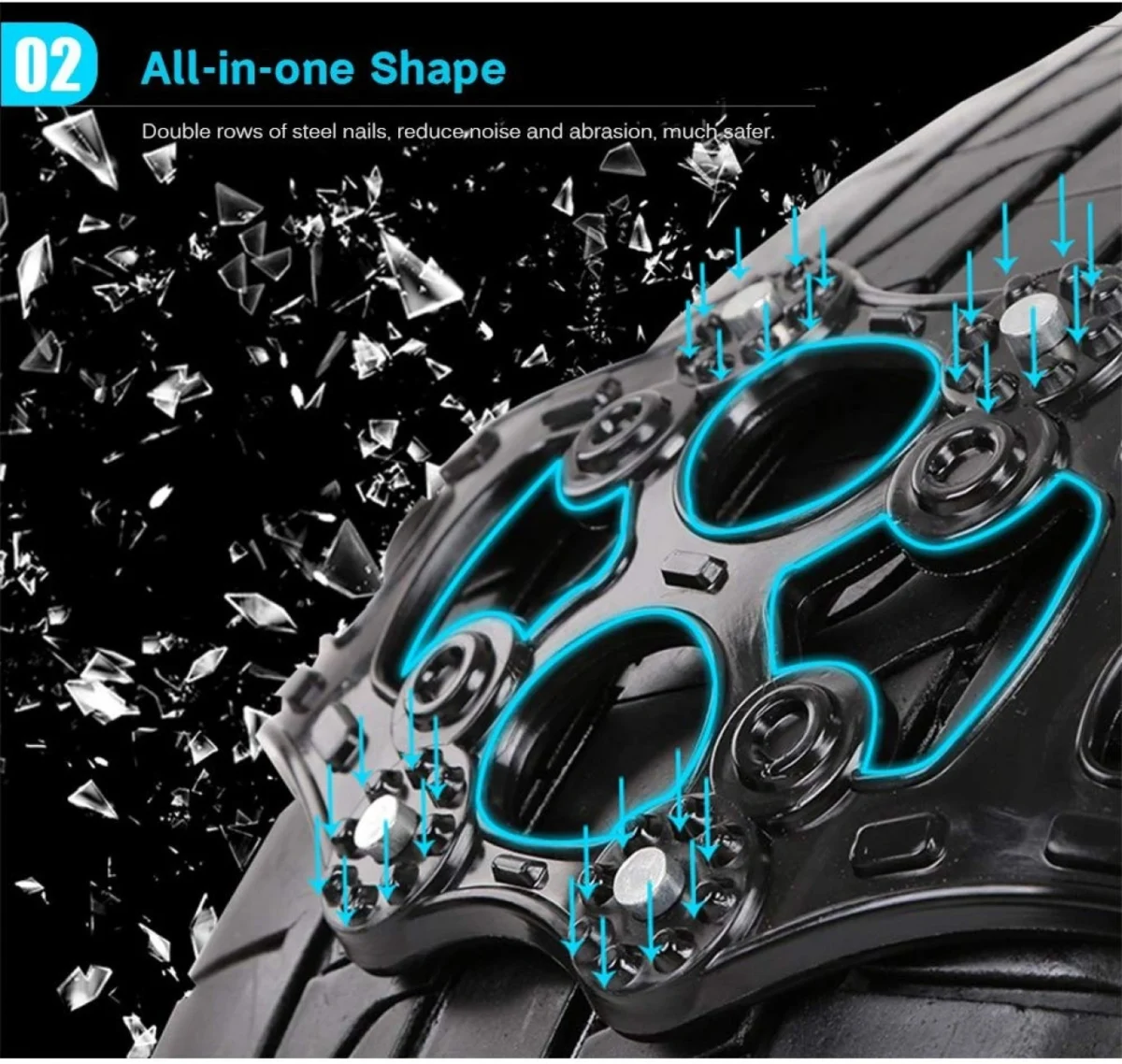 Σετ 8 Universal Αντιολισθητικές Αλυσίδες Χιονιού - Δρόμου - Λάσπης για κάθε Αυτοκίνητο Πλαστικές - Good Road