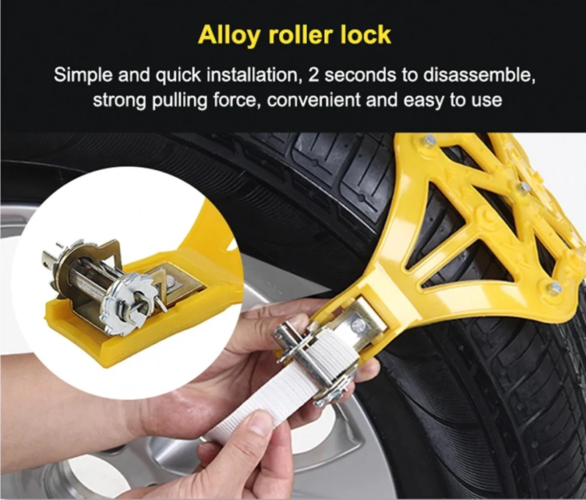 Σετ 8 Πλαστικές Universal Αντιολισθητικές Αλυσίδες με 5 Μεταλλικά Σημεία Επαφής & Καστάνια Σύσφιξης 165mm-270mm - Χιονιού - Δρόμου - Λάσπης για κάθε Αυτοκίνητο GD-165275