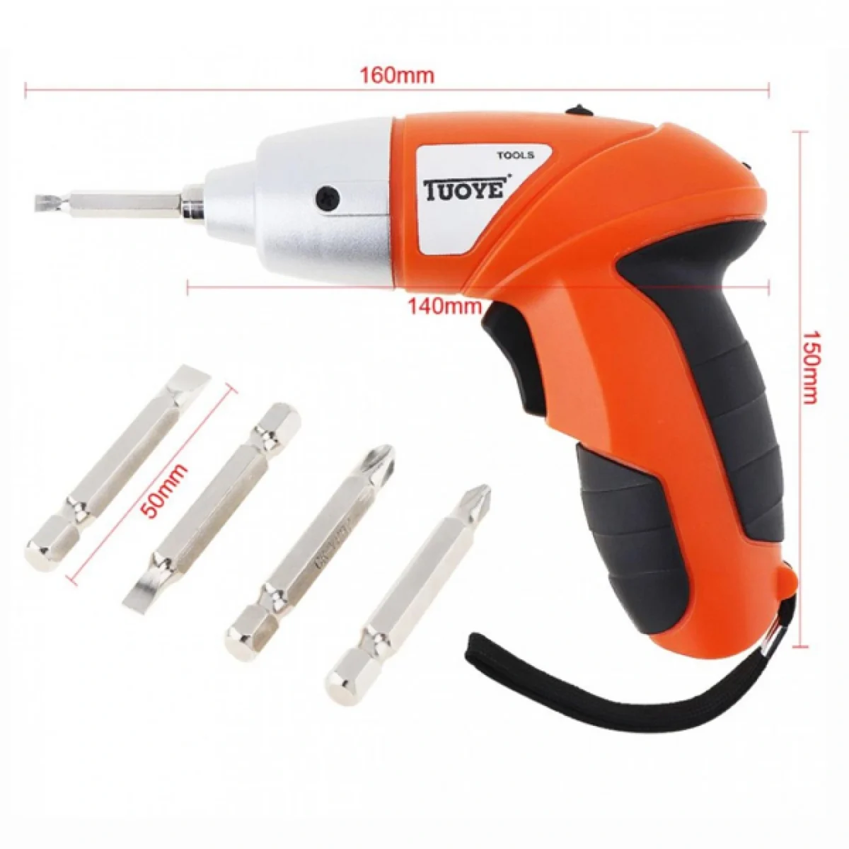 Σετ Βαλίτσα με Φορητό Επαναφορτιζόμενο Κατσαβίδι Μπαταρίας Δραπανοκατσάβιδο με Φακό LED 4.8V Λιθίου 45pcs TUOYE