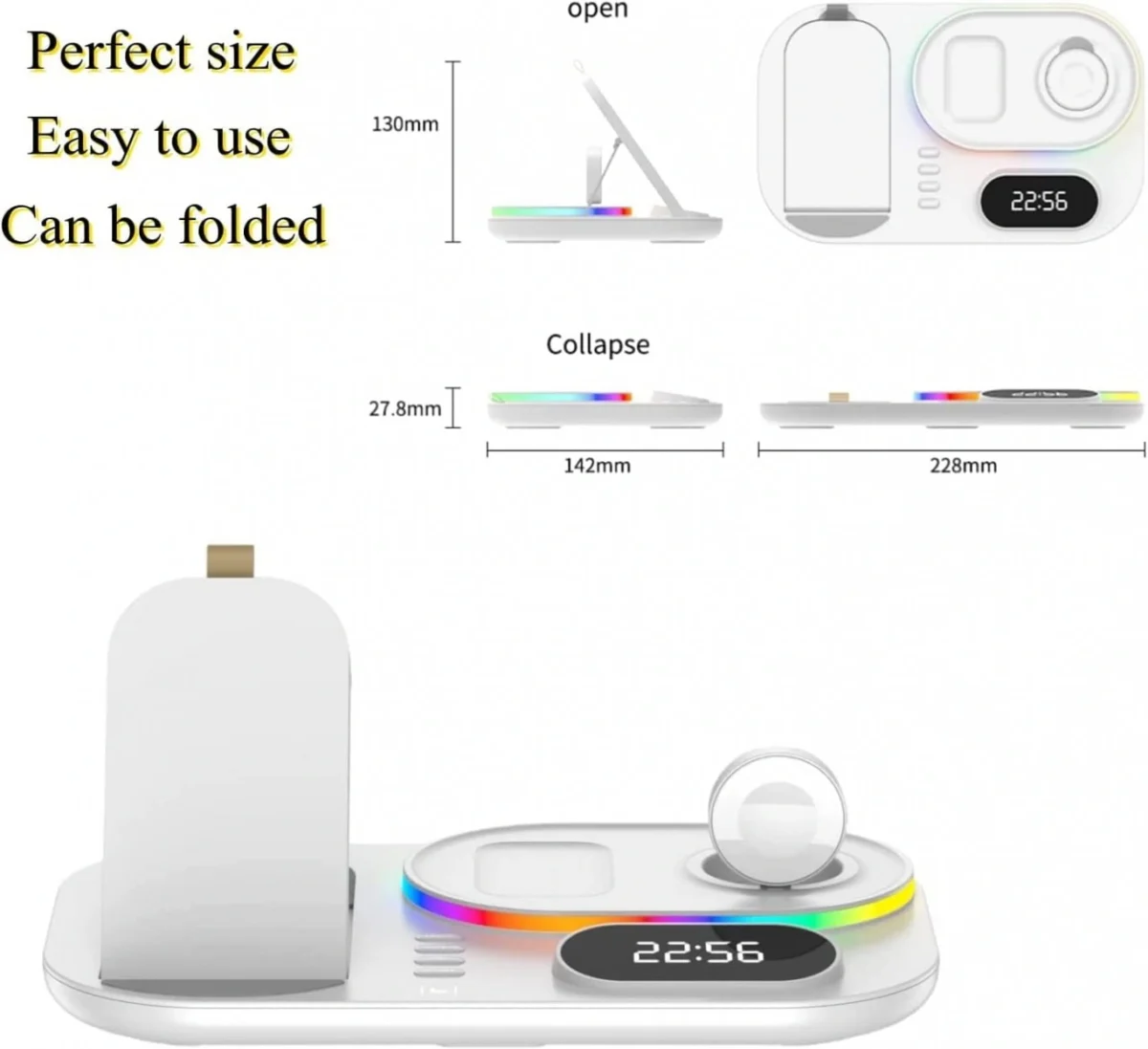 3 ΣΕ 1 Βάση για Ασύρματη Φόρτιση Andowl AN-Q-L025-Wireless Charging Pad-Qi