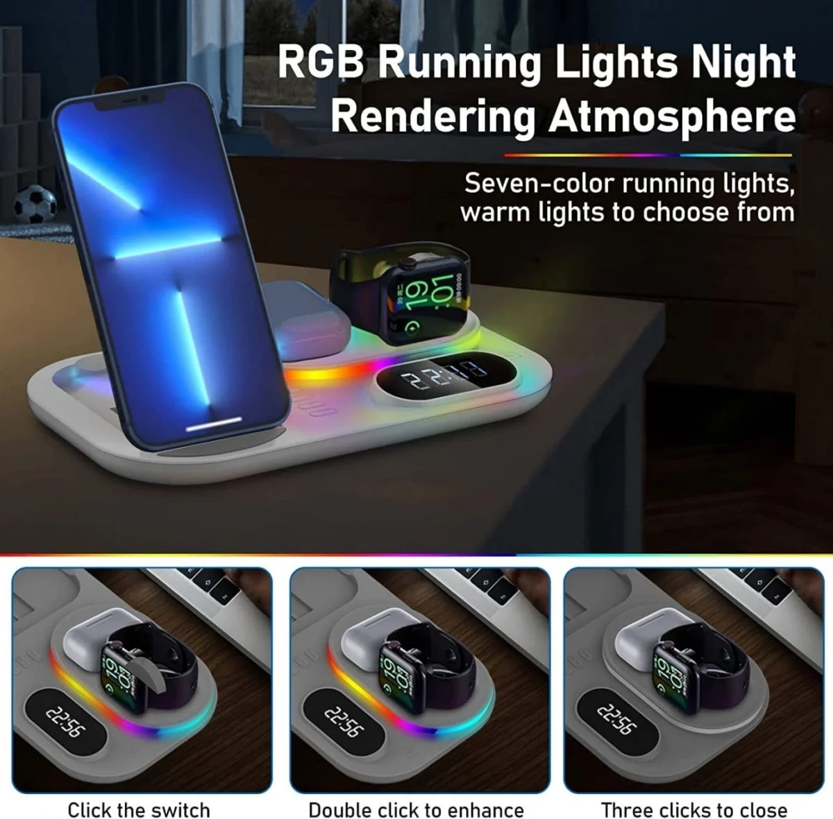 3 ΣΕ 1 Βάση για Ασύρματη Φόρτιση Andowl AN-Q-L025-Wireless Charging Pad-Qi