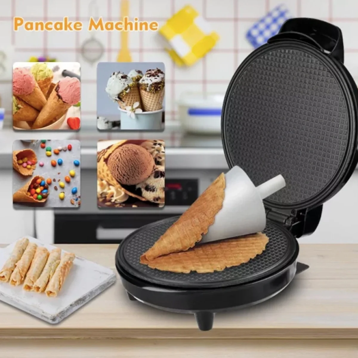 Συσκευή για Χωνάκι - Βάφλα Παγωτού 1200W Sokany