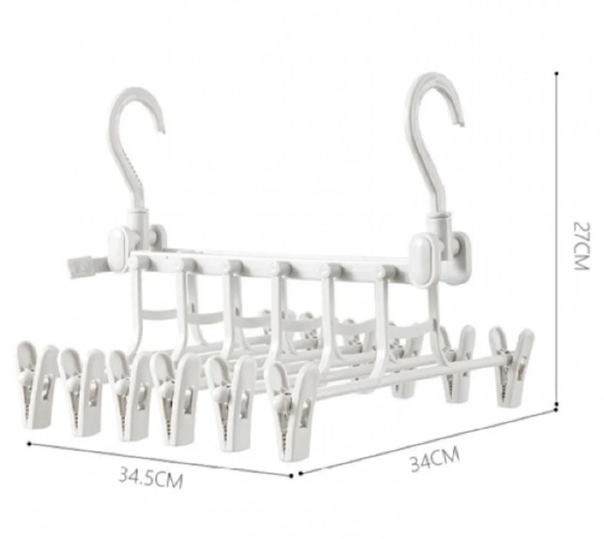 Τηλεσκοπική Πτυσσόμενη Κρεμάστρα Παντελονιών-Ρούχων με Κλιπ Organizer 34,5x34x27 cm