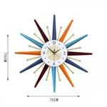 Υψηλής Ποιότητας Pολόι Tοίχου σε Σχήμα Αστεριού 70x70 cm από Μέταλο