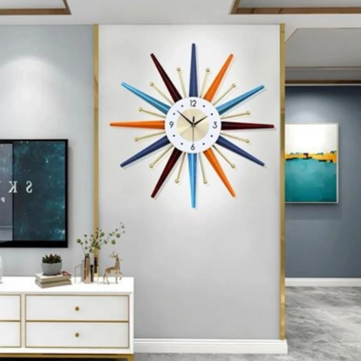 Υψηλής Ποιότητας Pολόι Tοίχου σε Σχήμα Αστεριού 70x70 cm από Μέταλο