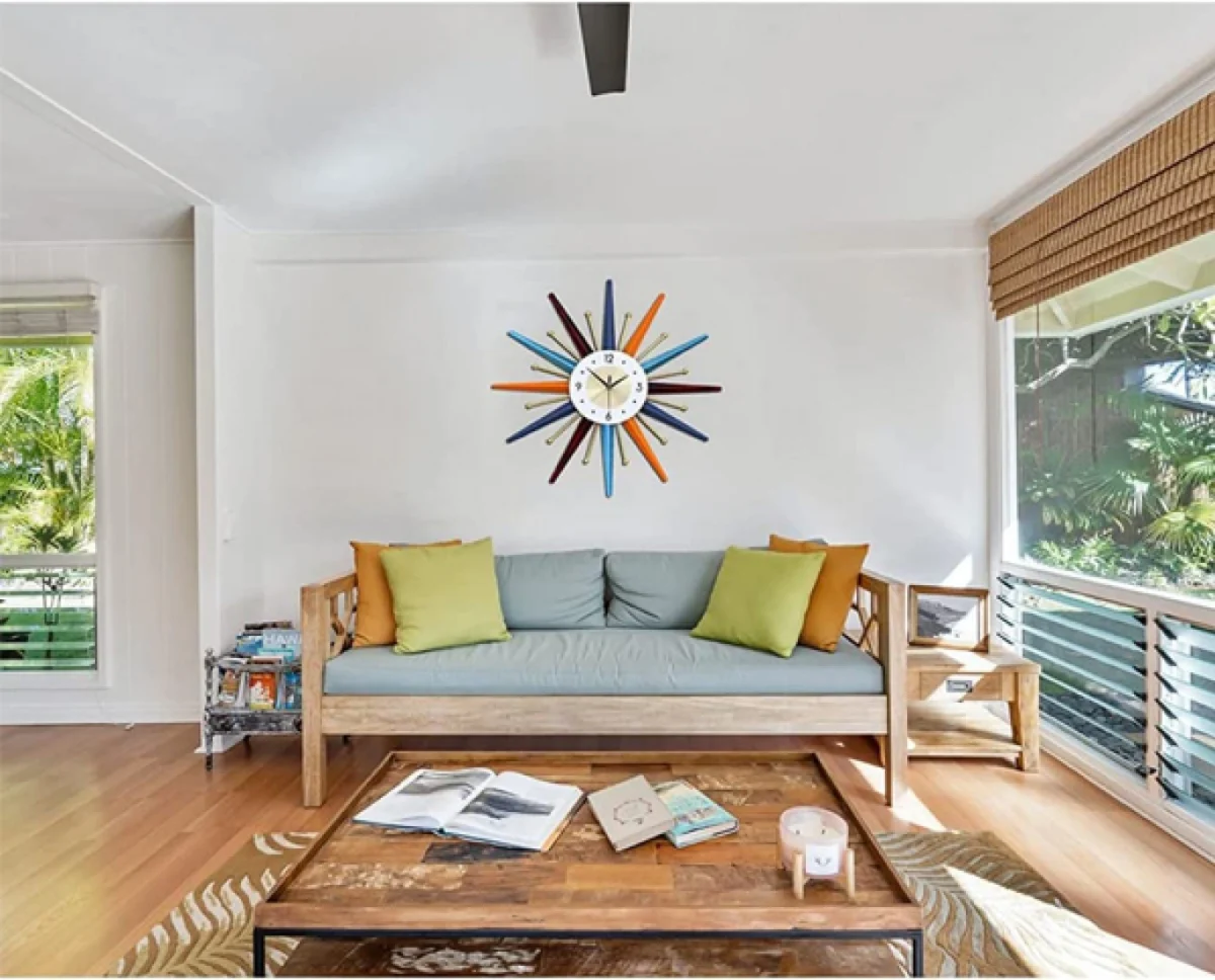 Υψηλής Ποιότητας Pολόι Tοίχου σε Σχήμα Αστεριού 70x70 cm από Μέταλο