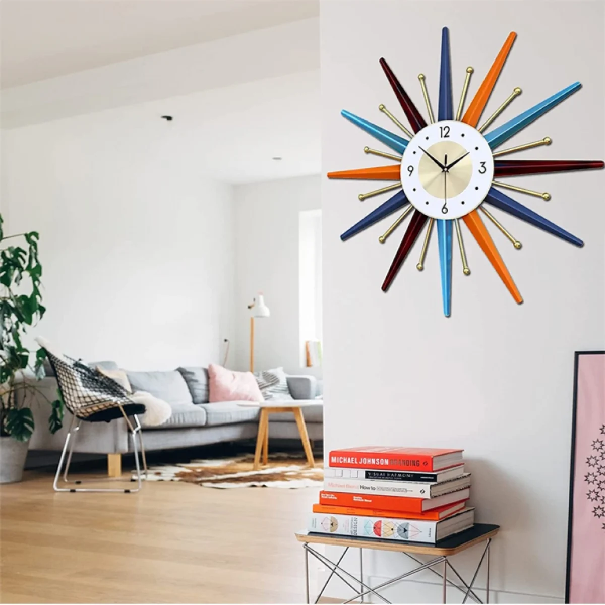 Υψηλής Ποιότητας Pολόι Tοίχου σε Σχήμα Αστεριού 70x70 cm από Μέταλο