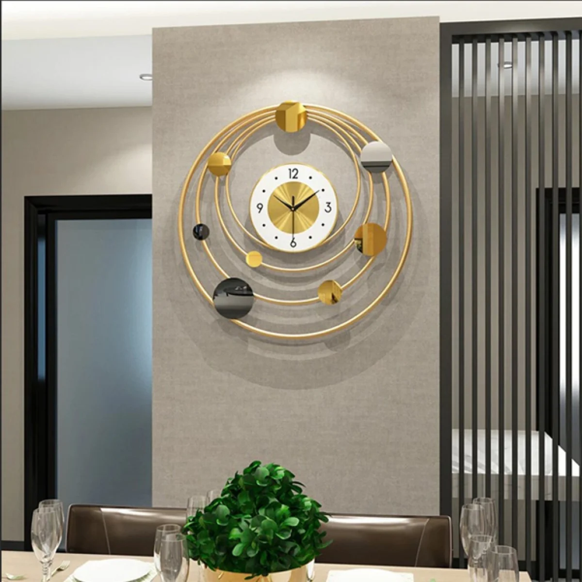 Υψηλής Ποιότητας Μεταλλικό Pολόι Tοίχου με Πλανήτες 60x60 cm