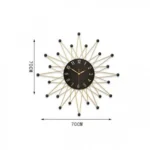 Χρυσό Υψηλής Ποιότητας Pολόι Tοίχου σε Σχήμα Αστεριού 70x70 cm