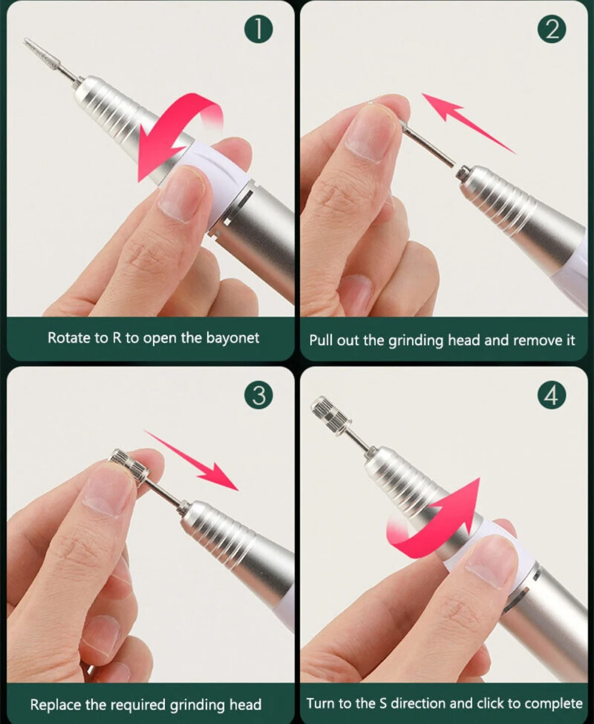 Φορητός Επαναφορτιζόμενος Τροχός Μανικιούρ Πεντικιούρ με Ψηφιακή Οθόνη και Πλήκτρα Αφής R9PLUS