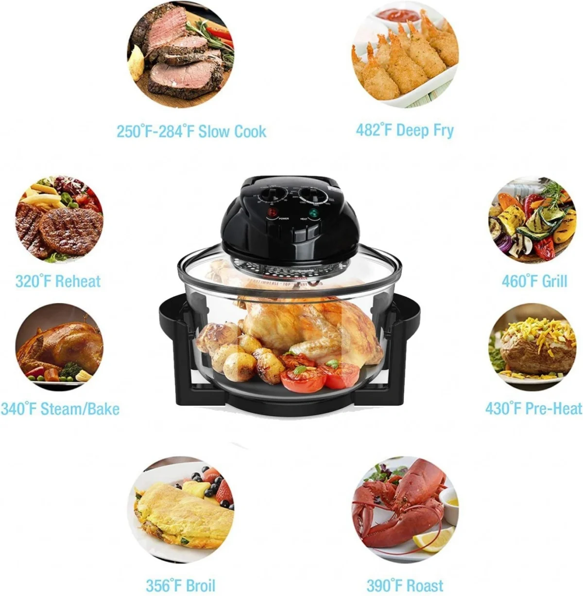 Φούρνος 13lt - Φουρνάκι Ρομπότ με Λάμπα Αλογόνου Sokany Μαύρο