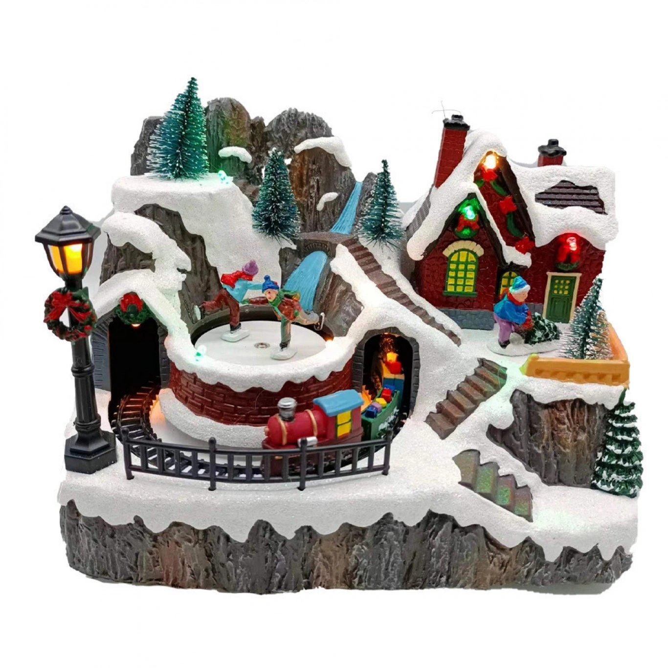 Διακοσμητικό Χριστουγεννιάτικο Φωτιζόμενο Χωριό Μπαταρίας με Τραμπάλα & Κίνηση KD79 Διακοσμητικό Χριστουγεννιάτικο Φωτιζόμενο Χωριό Μπαταρίας με Τραμπάλα & Κίνηση KD79