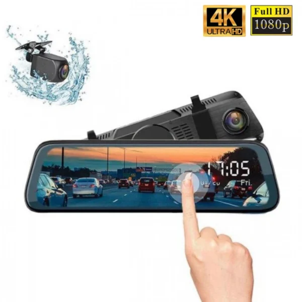 Ψηφιακός Καθρέπτης Αυτοκινήτου με Διπλή Κάμερα 4K 1080p & Οθόνη LCD 10" - Dash Cam Καταγραφικό Night Vision, DVR, Αισθητήρα Κίνησης G-Sensor, Parking View