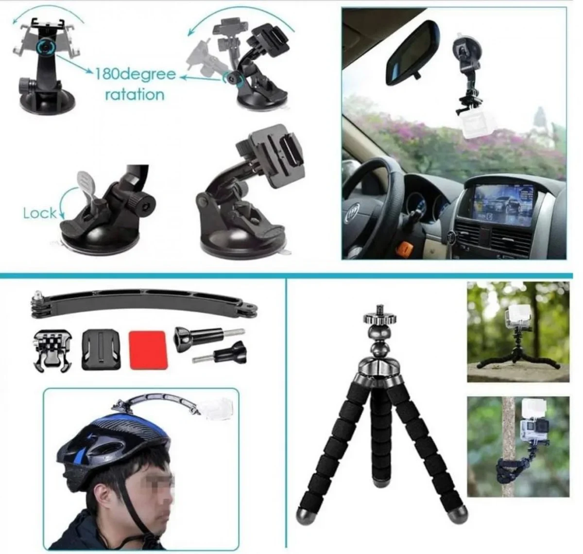 50 σε 1 Πλήρες Σετ Βαλιτσάκι Αξεσουάρ για Action Cameras