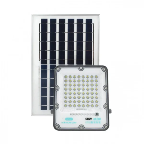 Αδιάβροχος Ηλιακός Προβολέας Αλουμινίου 50W, Πάνελ με 40LED & Τηλεχειριστήριο - CcLamp CL-730s – Μαύρο