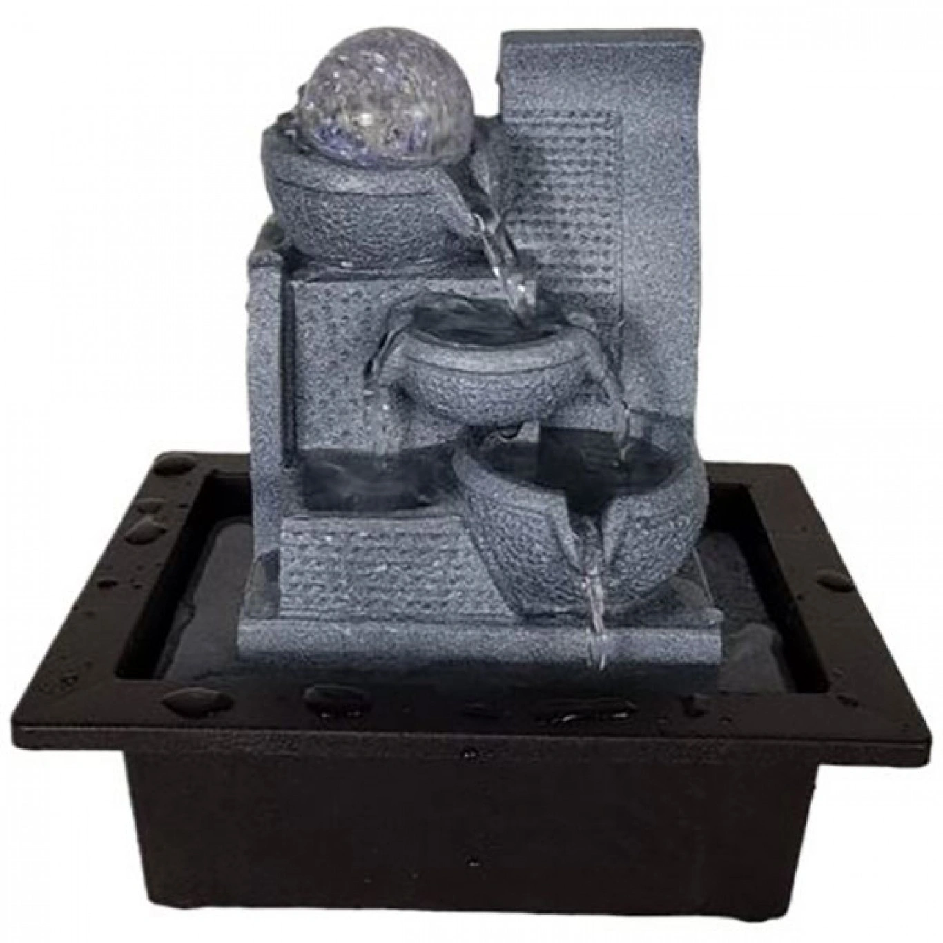 Διακοσμητικό Συντριβάνι Feng Shui Τρεχούμενου Νερού με Κιούπια και Εφέ LED Φωτισμού 28x23x18 cm Διακοσμητικό Συντριβάνι Feng Shui Τρεχούμενου Νερού με Κιούπια και Εφέ LED Φωτισμού 28x23x18 cm