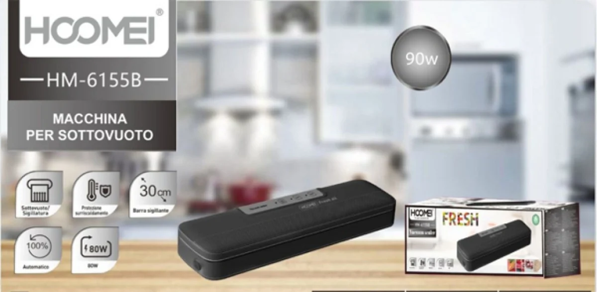 Επαγγελματική Μηχανή Στεγανοποίησης Τροφίμων Hoomei HM-6155B 90W Vacuum Food Sealer