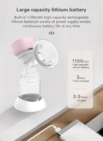 Ηλεκτρικό Θήλαστρο Μπαταρίας Διάφανο με Οθόνη LED & Θύρα USB 180ml