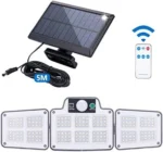 Τριπλό Ηλιακό Φωτιστικό LED με αισθητήρα Νυκτός Αδιάβροχος - Επιτοίχιος Προβολέας Εξωτερικού Χώρου - AB-TA168