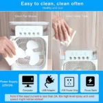 Φορητό Κλιματιστικό Usb - Ανεμιστήρας Ψύξης Αέρα με 3 ταχύτητες και 5 Οπές Ομίχλης Υγραντήρα και Φωτισμό 7 Χρωμάτων