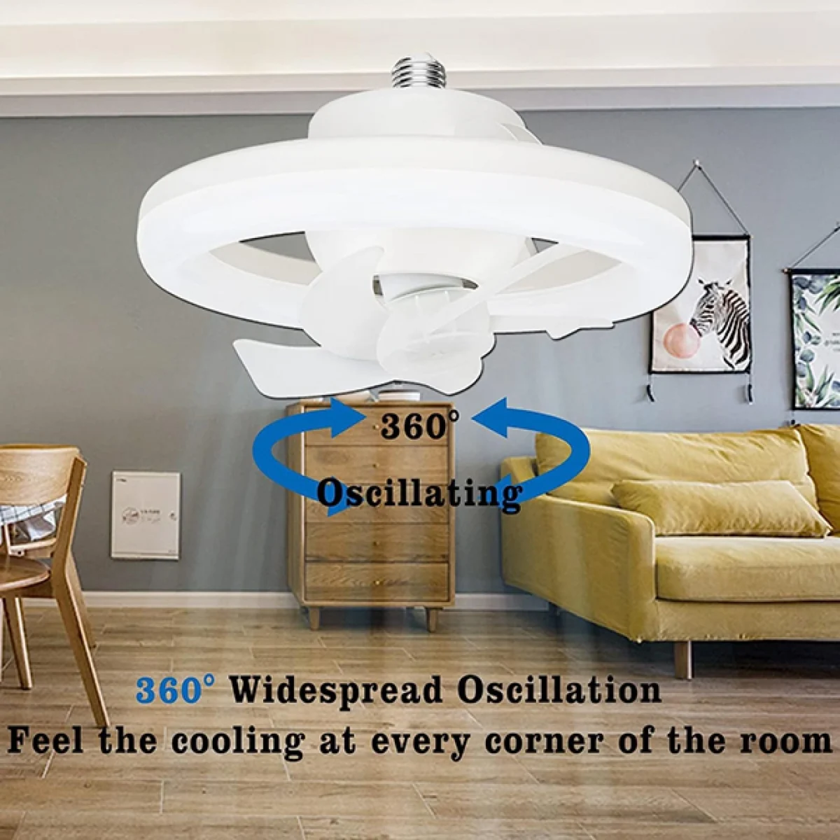 Φωτιστικό-Λάμπα Οροφής E27/220V 48W LED Dimmable με Ανεμιστήρα και Tηλεχειριστήριο